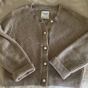 Abercrombie & Fitch Beige Knit Cardigan